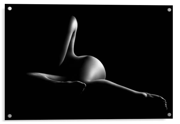 Nude woman bodyscape 40 Acrylic by Johan Swanepoel