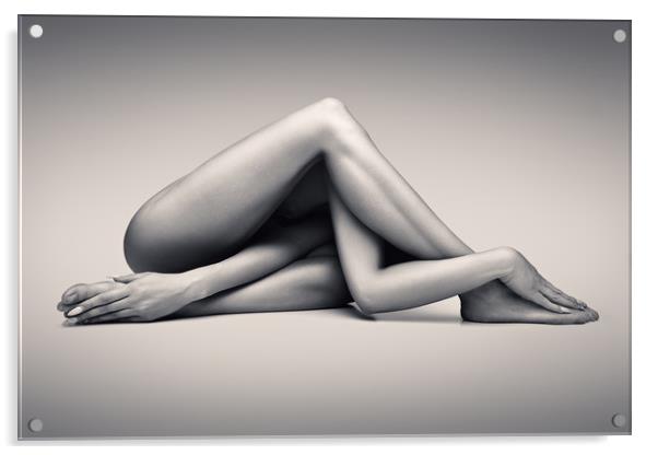 Nude woman fine art 13 Acrylic by Johan Swanepoel