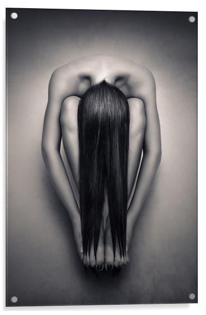 Nude woman fine art 14 Acrylic by Johan Swanepoel