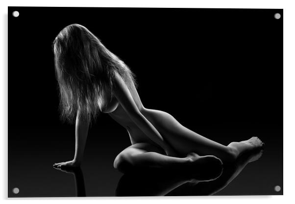 Nude woman bodyscape 60 Acrylic by Johan Swanepoel