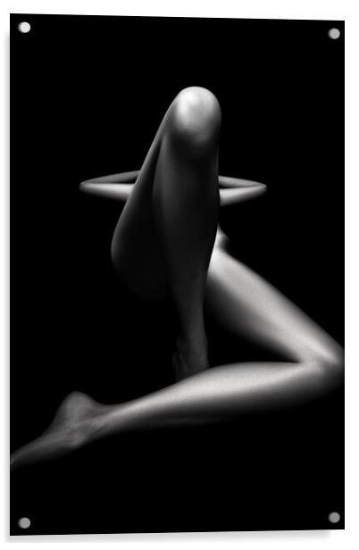 Nude woman bodyscape 76 Acrylic by Johan Swanepoel