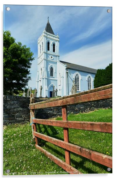 Little Blue Church  Acrylic by Ciaran Craig