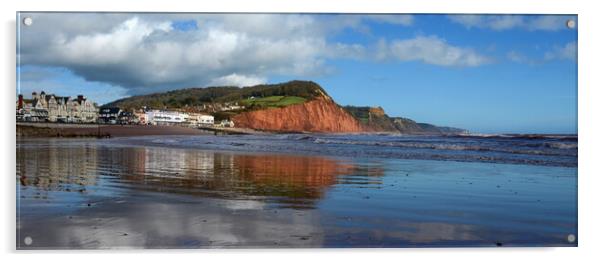 Sidmouth Reflections Acrylic by David Neighbour