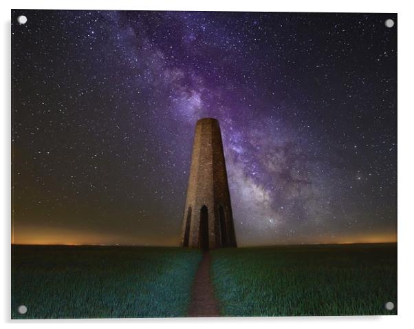 Daymark and the Night Sky Acrylic by David Neighbour