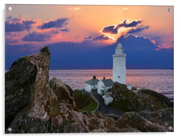 Start Point Lighthouse Acrylic by David Neighbour