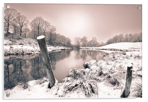 Lake District Snow Acrylic by David Neighbour