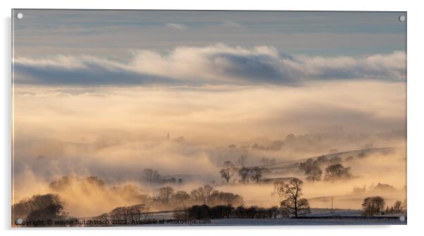 Cloud Inversion over the Lune Valley. Acrylic by wayne hutchinson
