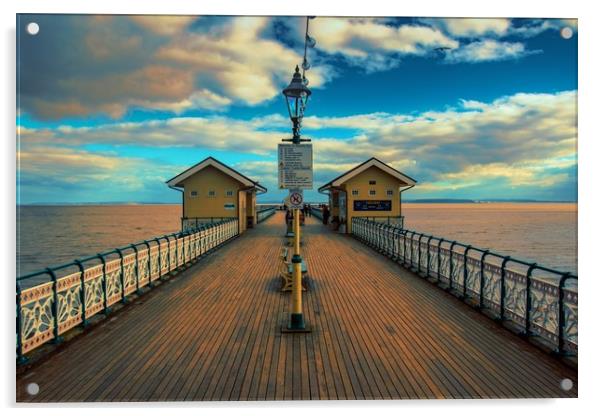 Penarth pier South Wales  Acrylic by Dean Taylor