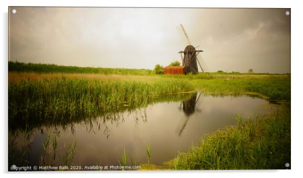 Reflections of an old windmill Acrylic by Matthew Balls