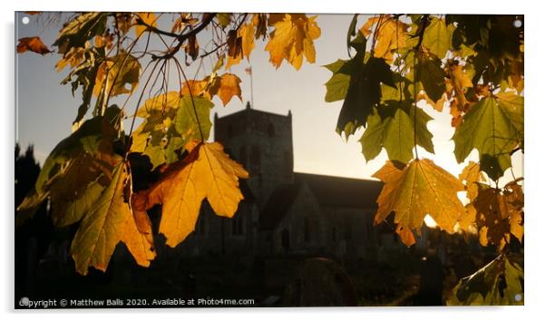 Autumn church Acrylic by Matthew Balls