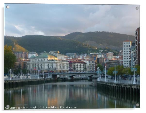 Bilbao City View Acrylic by Ailsa Darragh