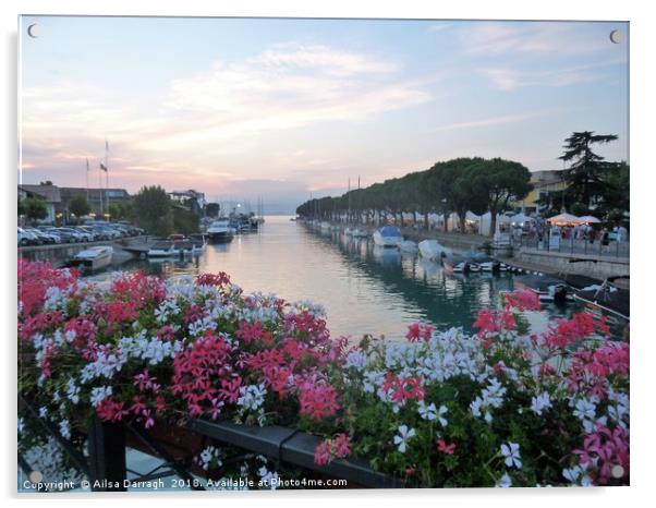 Lake View of Peschiera, Lake Garda, Italy Acrylic by Ailsa Darragh