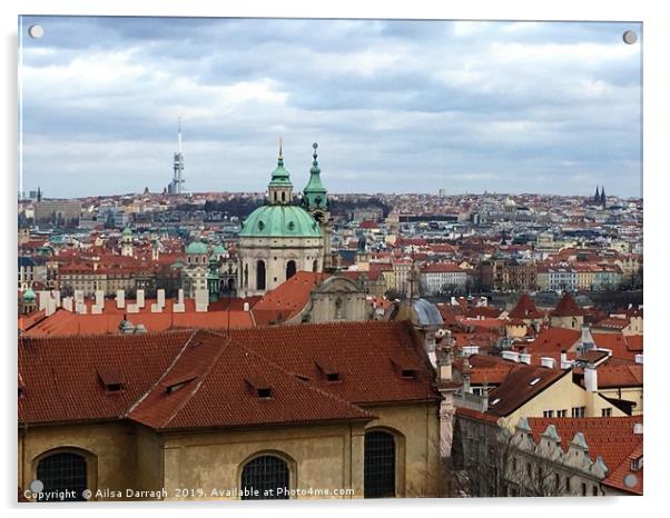 Prague City View Acrylic by Ailsa Darragh