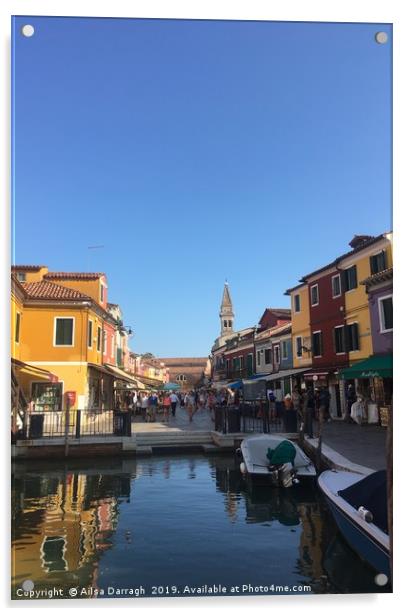 Burano Venetian Island  Acrylic by Ailsa Darragh