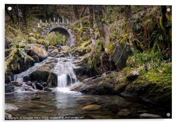 The Fairy Bridge, Glen Creran Acrylic by Douglas Milne