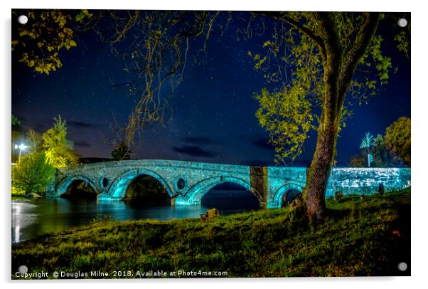 Kenmore Bridge by Night Acrylic by Douglas Milne
