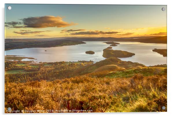 Sunset over Loch Lomond Acrylic by Douglas Milne