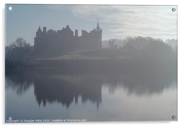 Linlithgow Palace in the Mist Acrylic by Douglas Milne