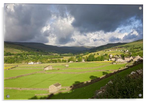 Storm coming over Gunnerside Acrylic by William A Dobson