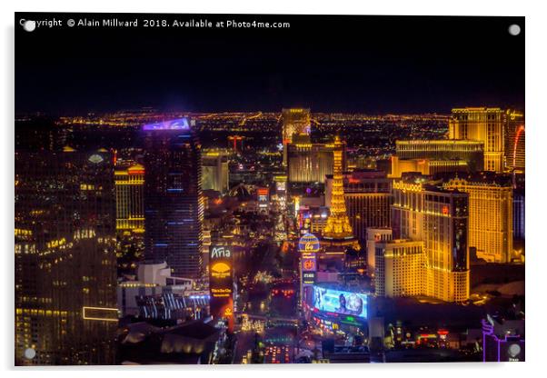 Las Vegas from the Sky Acrylic by Alain Millward