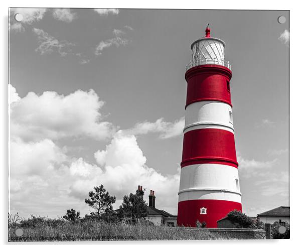 Happisburgh Lighthouse  in monochrome Acrylic by Clive Wells
