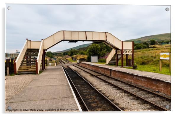 Footbridge over the tracks Acrylic by Clive Wells