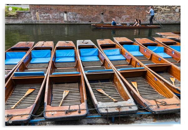 Row of punts Acrylic by Clive Wells