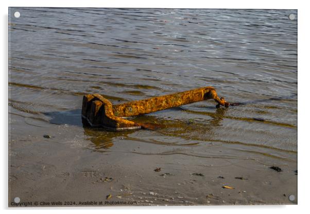 Rusty anchor Acrylic by Clive Wells