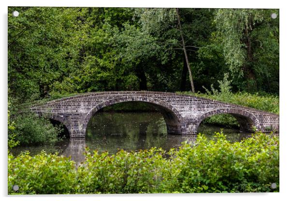Chinese Bridge in Staunton Park Acrylic by Clive Wells