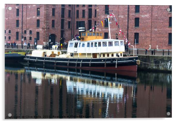 Pleasure boat in Albert Dock, Liverpool Acrylic by Clive Wells