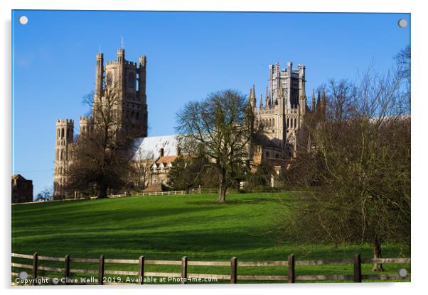 Ely Cathedral Acrylic by Clive Wells