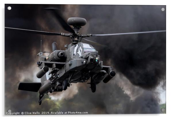 Boeing AH-64D Apache Longbow at RAF Fairford Acrylic by Clive Wells