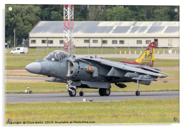 EAV-8B Harrier II ready to roll  at RAF Fairford Acrylic by Clive Wells