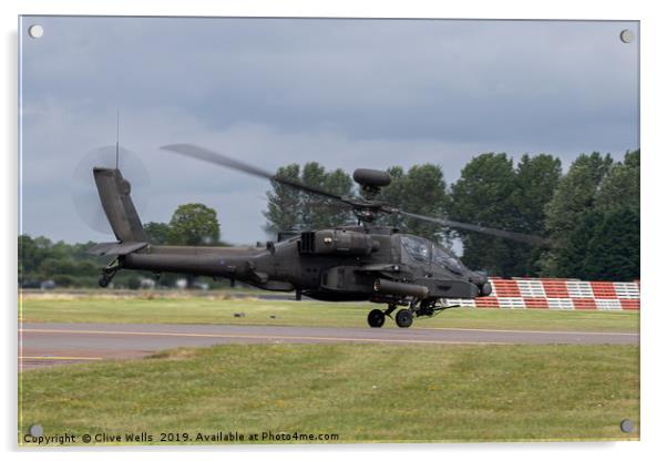 Apache Longbow taking off from RAF Fairford Acrylic by Clive Wells