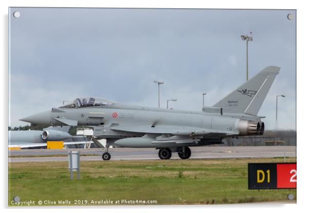 Itailian Eurofigher Typhoon (EF2000) at Waddington Acrylic by Clive Wells