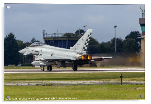 Italian Eurofighter Typhoon at Waddington Acrylic by Clive Wells