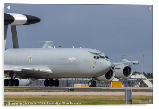 Boeing E3 Sentry at RAF Waddington Acrylic by Clive Wells