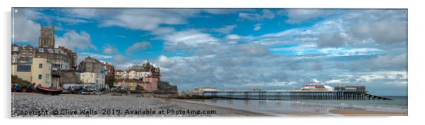 Panorama of Cromer in North Norfolk Acrylic by Clive Wells