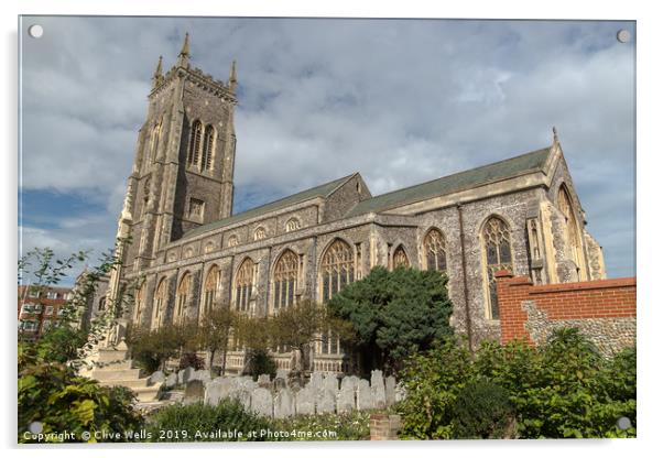 Cromer parish church in Nofolkrth Nor Acrylic by Clive Wells