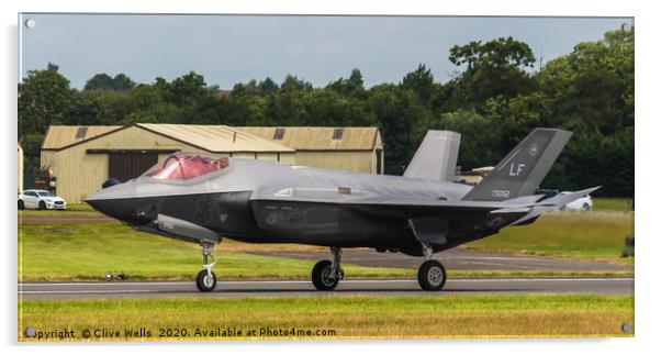 F-35A Lightning II at RAF Fairford Acrylic by Clive Wells