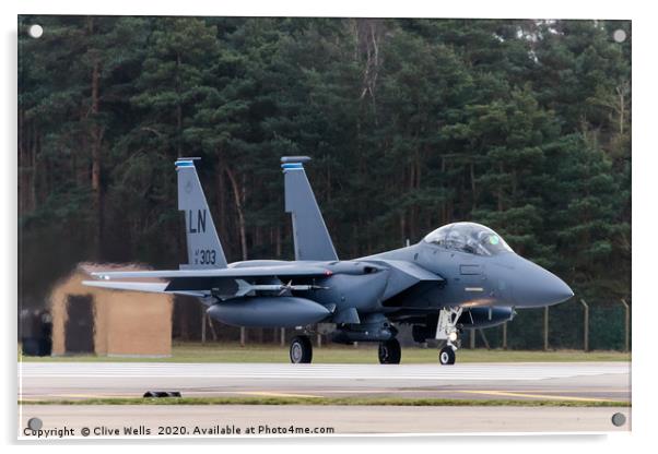 F-15E ready for take off at RAF Lakenheath, Suffol Acrylic by Clive Wells