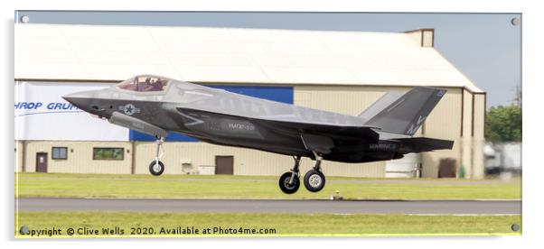 F-35 Lightning II landing at RAF Fairford Acrylic by Clive Wells