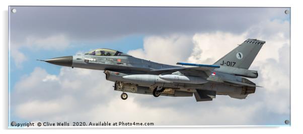 General Dynamics F-16-AM seen at RAF Fairford Acrylic by Clive Wells