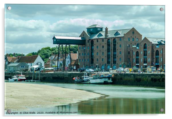 Low tide at Wells-Next-Sea in North Norfolk Acrylic by Clive Wells