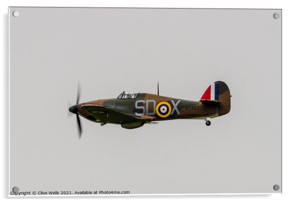 Hawker Hurricane Mk.1  Acrylic by Clive Wells