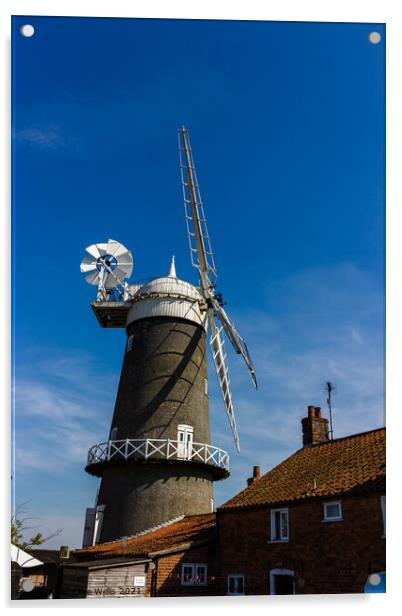 Bircham Windmill Acrylic by Clive Wells