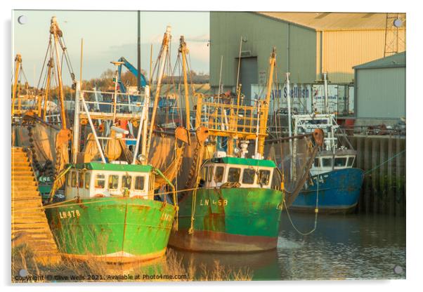 Fishing boats at low tide Acrylic by Clive Wells