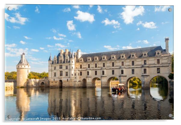 Chateau de Chenonceau and pleasure boat Acrylic by Lenscraft Images