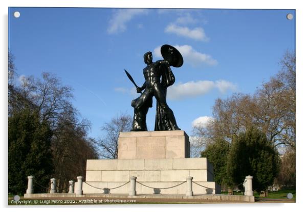 Statue of Achilles in Hyde Park, London. Acrylic by Luigi Petro