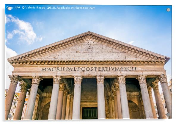 The Pantheon in Rome Acrylic by Valerio Rosati